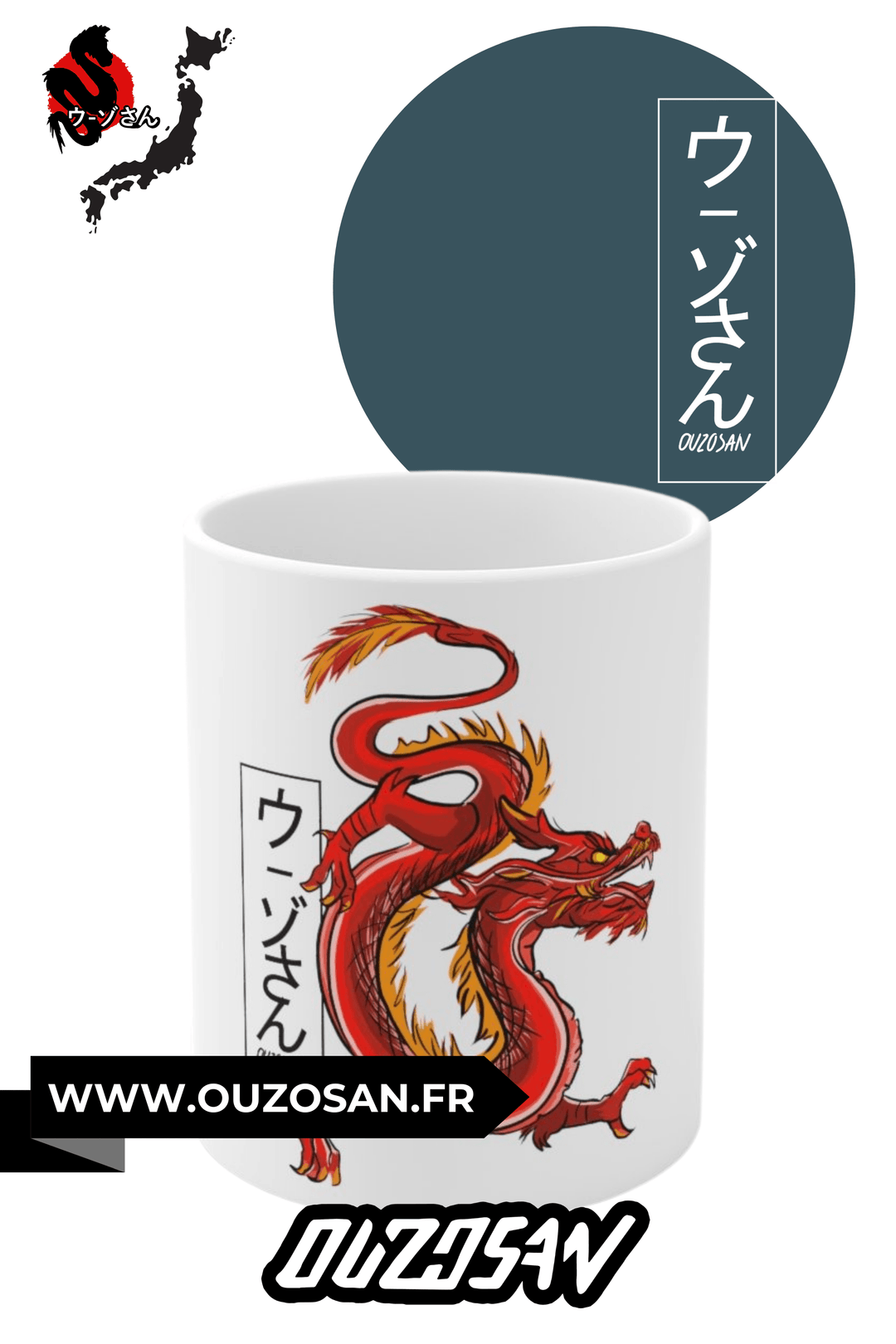 Mug en céramique Red Dragon - OUZOSAN