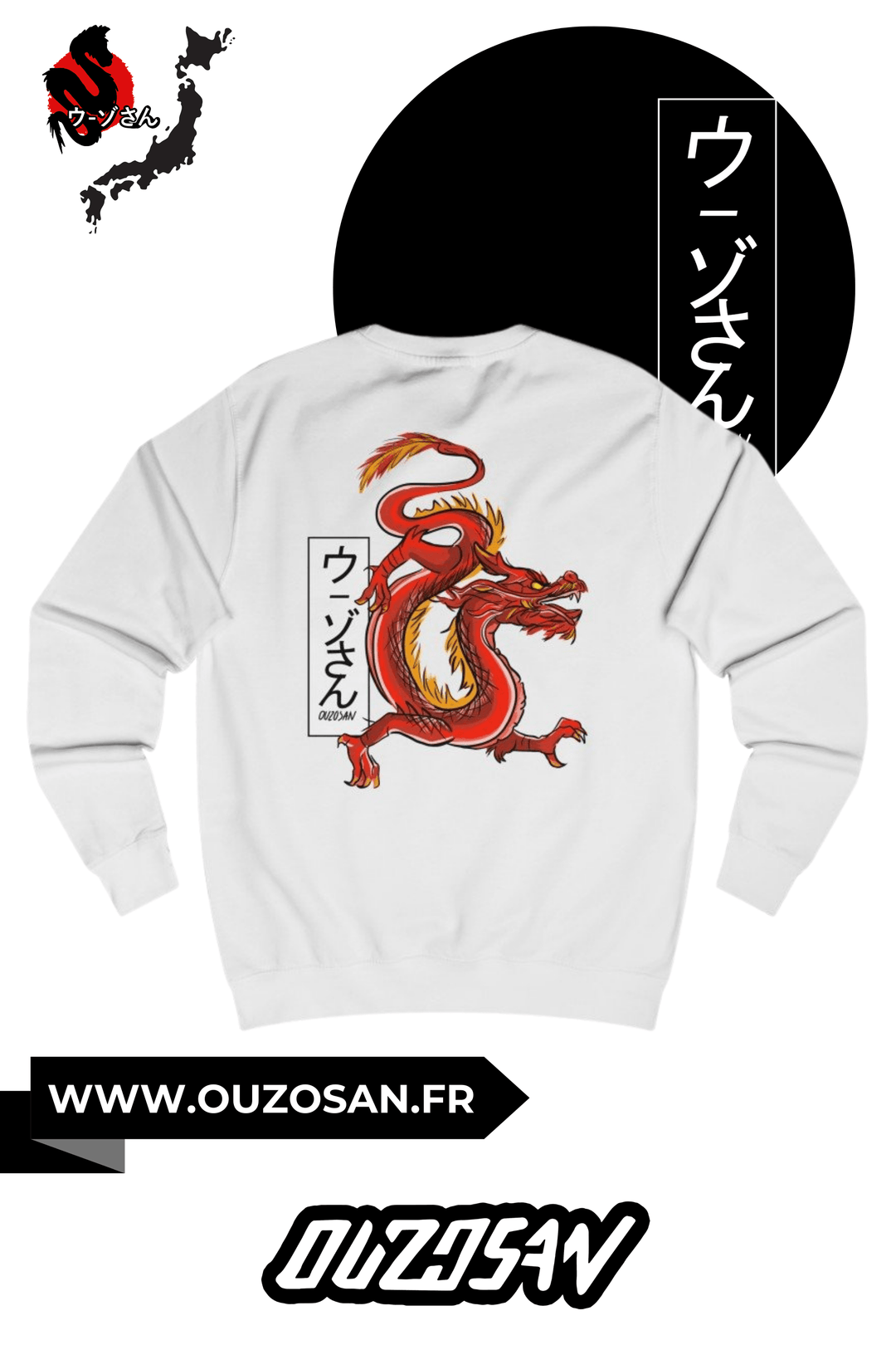 Sweatshirt Red Dragon - OUZOSAN