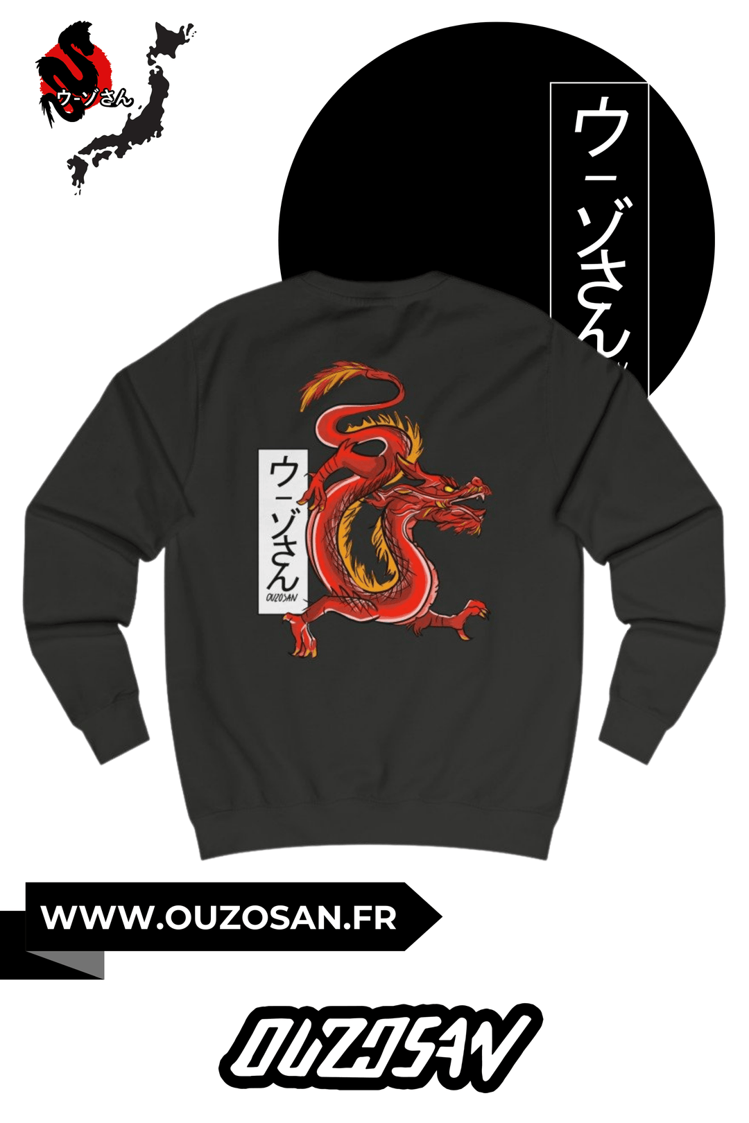 Sweatshirt Red Dragon - OUZOSAN