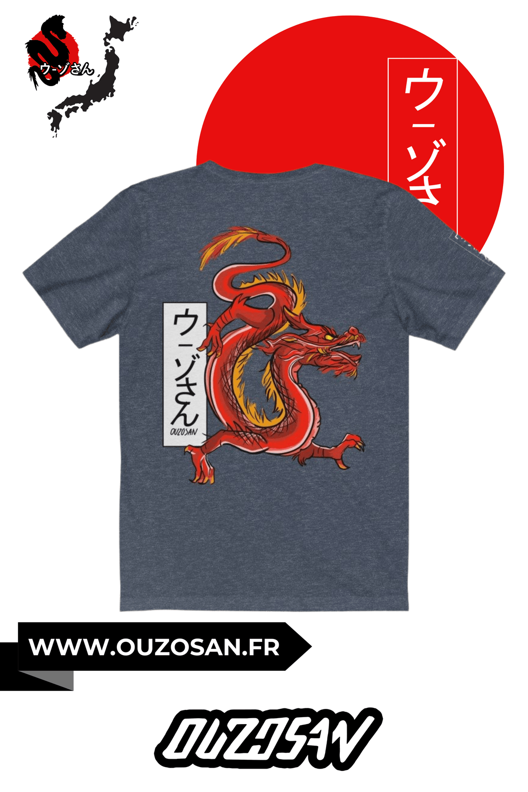 T-Shirt Red Dragon - OUZOSAN