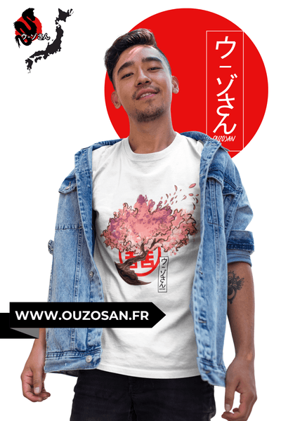 T-Shirt simple Cerisier - OUZOSAN