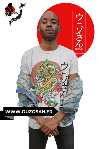 T-Shirt simple Gold Dragon - OUZOSAN