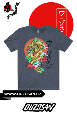 T-Shirt simple Gold Dragon - OUZOSAN
