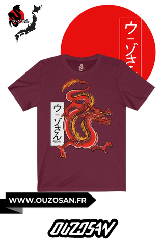T-Shirt simple Red Dragon - OUZOSAN