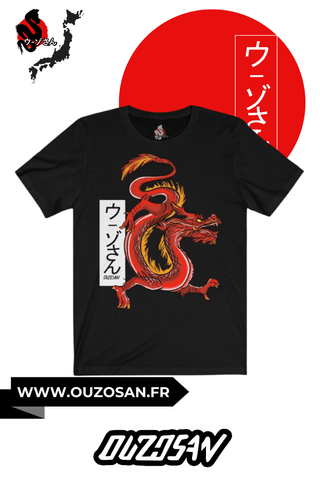 T-Shirt simple Red Dragon - OUZOSAN