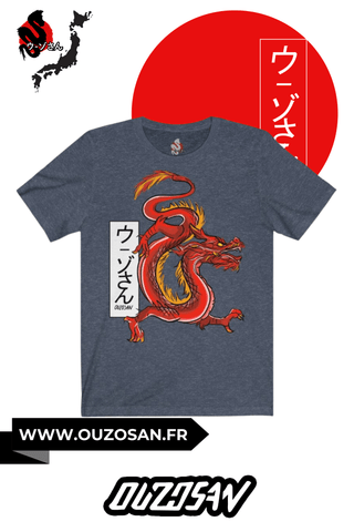 T-Shirt simple Red Dragon - OUZOSAN
